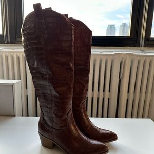 Knee length Crocodile Cowboy boots
